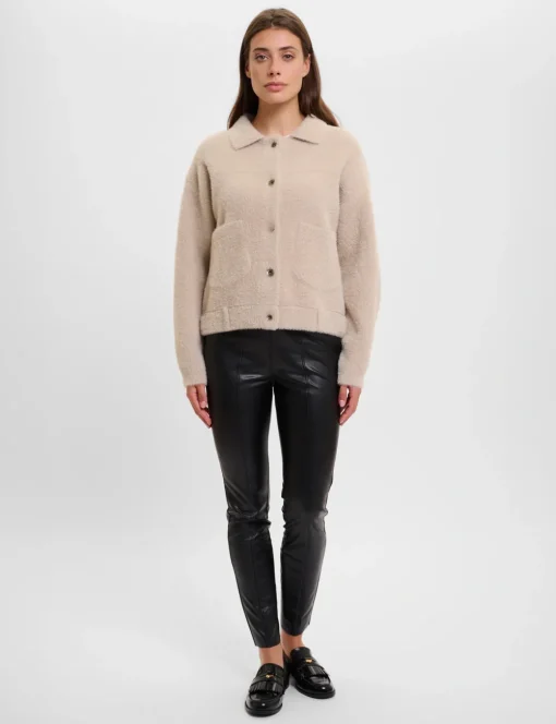 Rino & Pelle gebreid vest Bubbly.5002521 Khaky beige Outlet