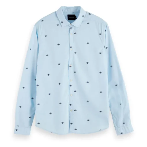 Scotch & Soda casual overhemd Slim Fit 153548 Licht Blauw Fashion