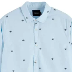 Scotch & Soda casual overhemd Slim Fit 153548 Licht Blauw Fashion
