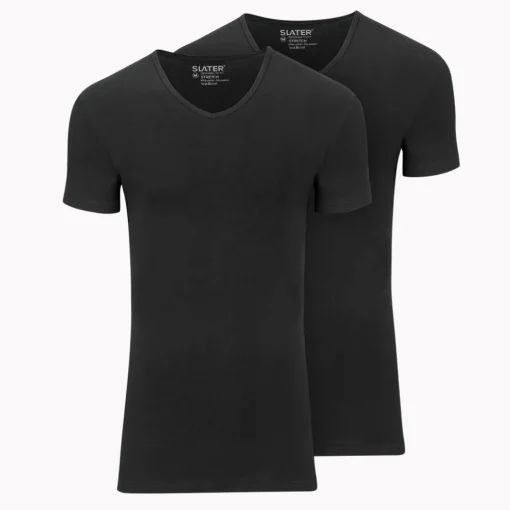 Slater t-shirts Stretch Fit 6620 Zwart Clearance