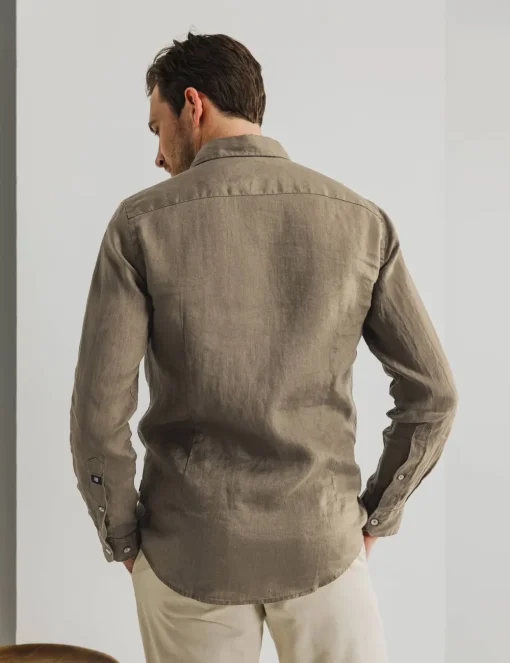 State of Art linnen overhemd 21115342 Taupe Online