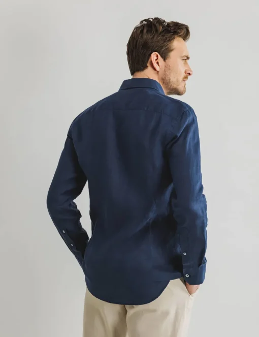 State of Art linnen overhemd 21115342 Donker Blauw Sale