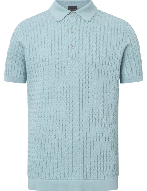 Strellson polo's 30045708 Licht Blauw Best