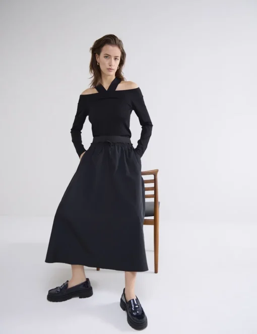 Summum midi rok 6s1324-12075 Zwart Fashion
