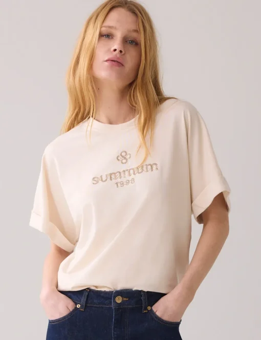 Summum t-shirts 3s5128-30633 Beige Outlet