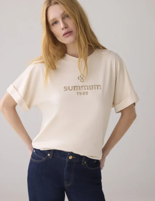 Summum t-shirts 3s5128-30633 Beige Outlet