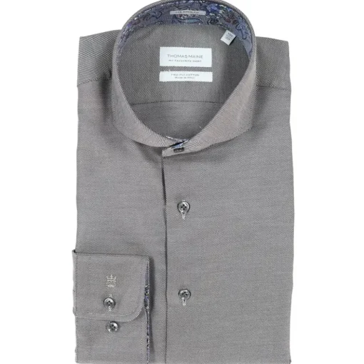 Thomas Maine casual overhemd Tailored Fit 827720 Taupe Online