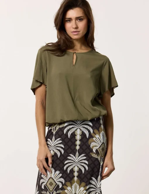 Tramontana blouse C07-12-301 Olijf groen Discount